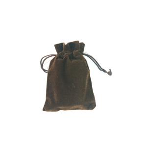 Woreczki upominkowe z aksamitu-9 x 12 cm, Kolor Brązowy, w komplecie 50 szt.