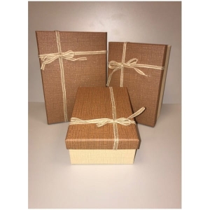 Pudełka na prezenty 16 x 23 x 9,5 cm (mod 4) - papierowe, dwukolorowe, Komplet 3 szt