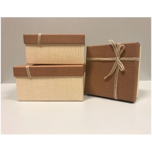 Pudełka na prezenty 18 x 18 x 9,5 cm (mod 4) - papierowe, dwukolorowe, Komplet 3 szt