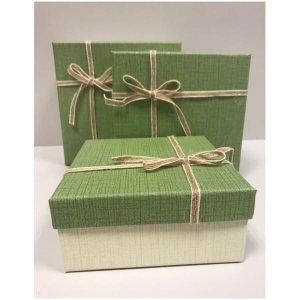 Pudełka na prezenty 18 x 18 x 9,5 cm (mod 5) - papierowe, dwukolorowe, Komplet 3 szt