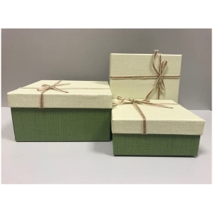 Pudełka na prezenty 18 x 18 x 9,5 cm (mod 6) - papierowe, dwukolorowe, Komplet 3 szt