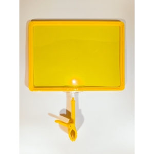 Ramka cenowa  formatu A5 z klipsem . Kolor zółty.