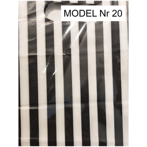 Plastikowe torby z wyciętym uchwytem. Rozmiar 35 x 45 cm. Model 20. 25 mkr.