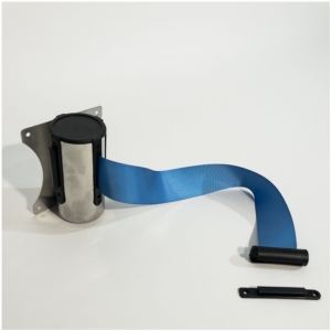 Ogrodzenie taśmowe mocowane do ściany. Chrom. Długość taśmy 2m.