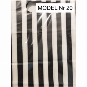 Plastikowe wielokolorowe woreczki z wyciętym uchwytem. Rozmiar 25 x 35 cm (Mod 20) 25 mkr.