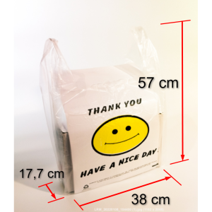 Torby z uchwytami plastikowe typu "Majka". Rozmiar 38 x 57 cm 15 MKR 100 szt.